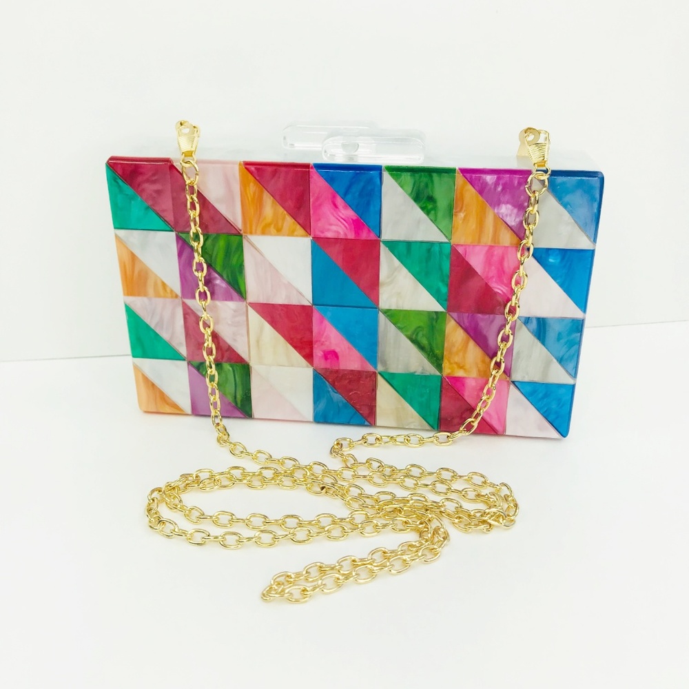 Acrylic Party Box in Triangle Multicolor - Picture 4 of 8